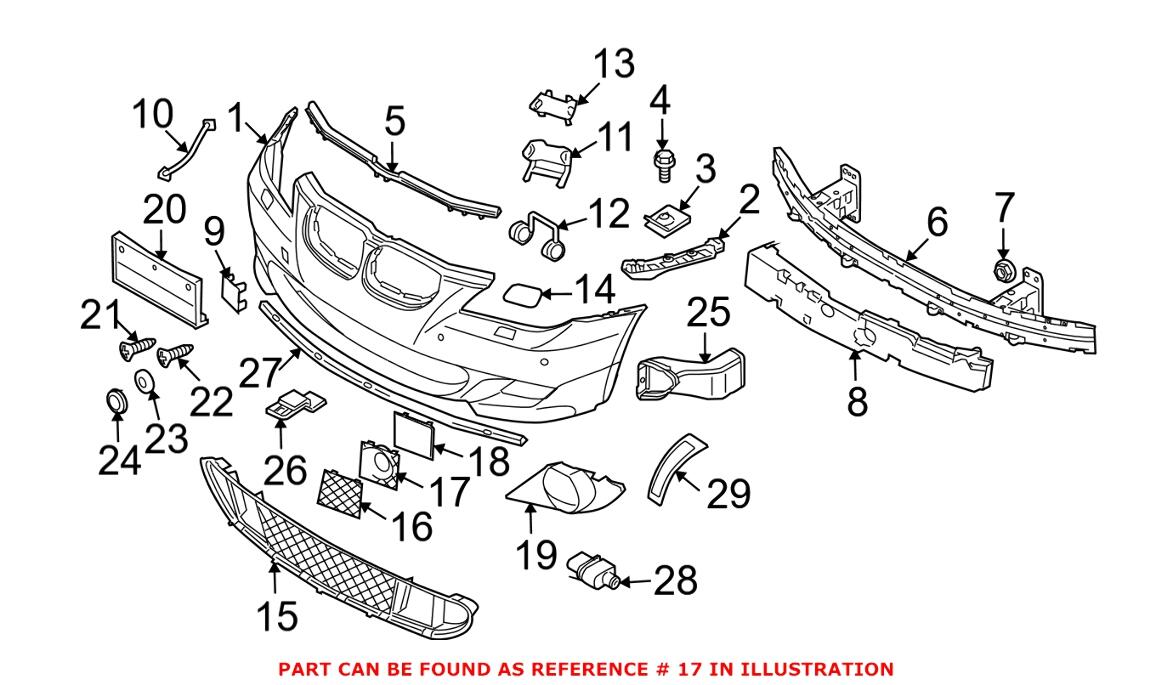 BMW Grille - Front Driver Side Lower 51117897185